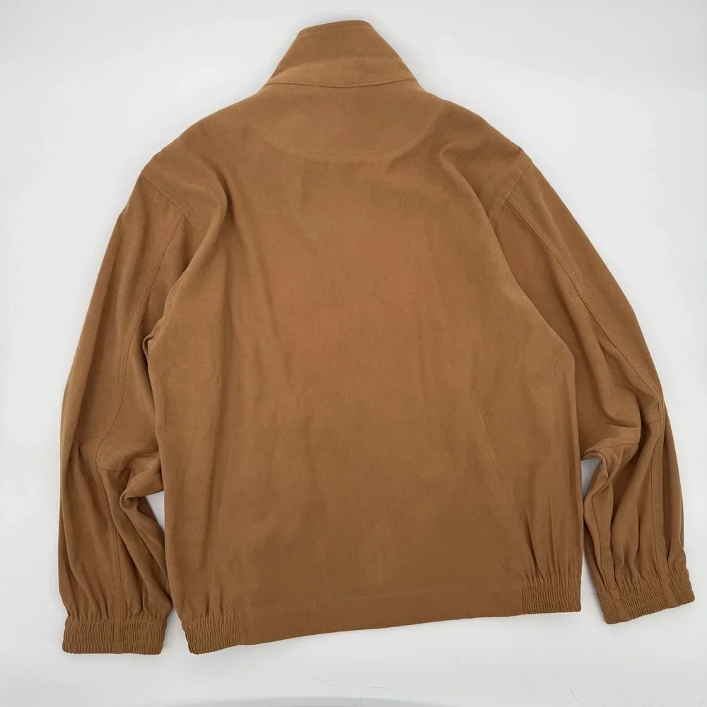 TravelSmith Track Suit Mens Large Brown Suede Microfiber Jacket Pants Set 77011